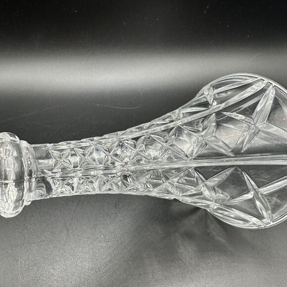 Vintage Crystal Candlestick Holders Pair 8" Clear Heavy 24% Lead Glass USA 1990s - Picture 9 of 9